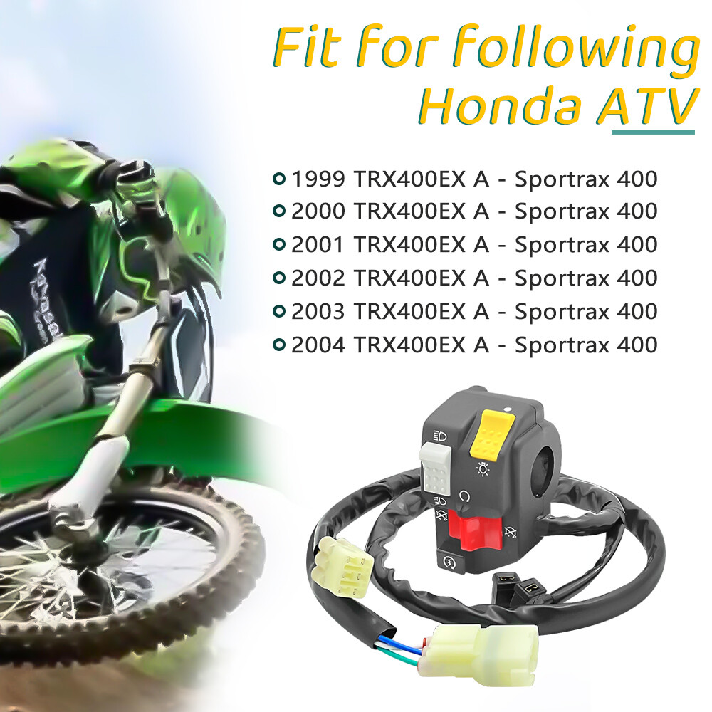 Left Handlebar Switch Start Stop Headlight for 1999-2004 Honda TRX400EX Sportrax