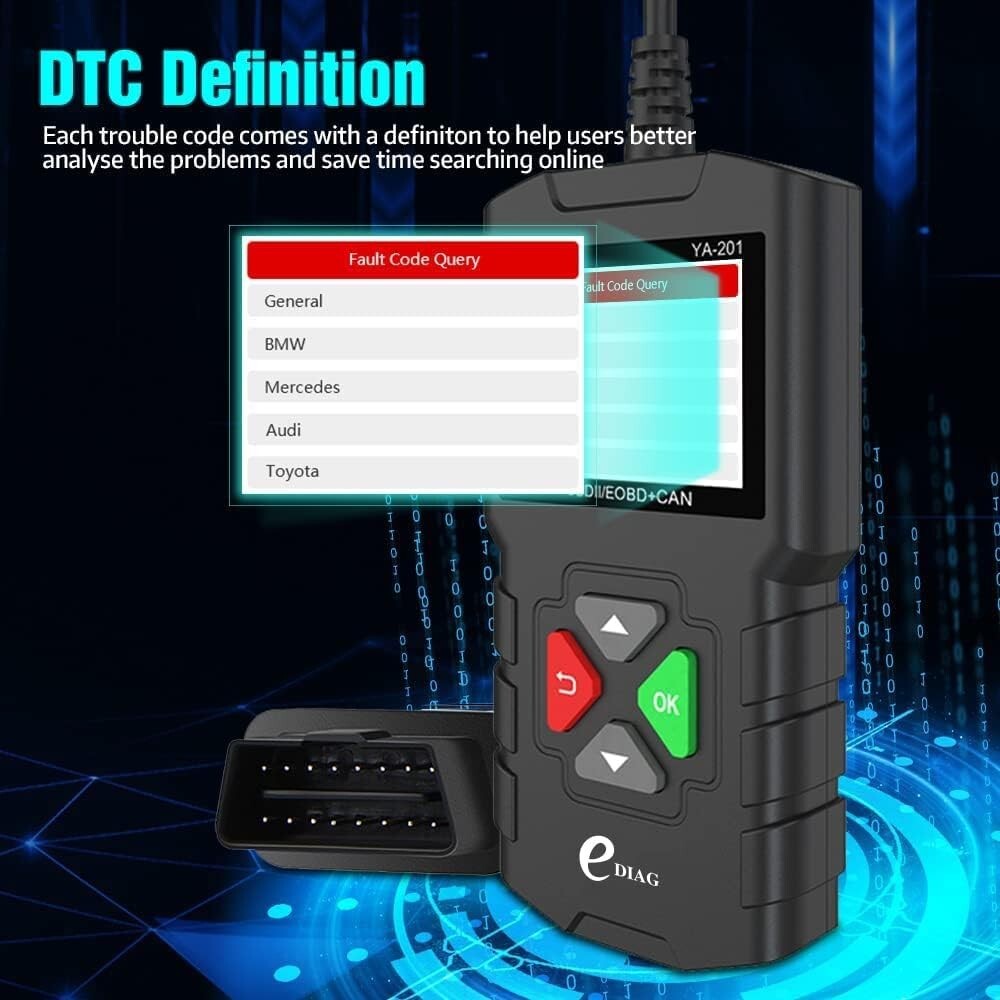YA201 Auto OBD2 Scanner OBDII Code Reader Check Engine Fault Car Diagnostic Tool