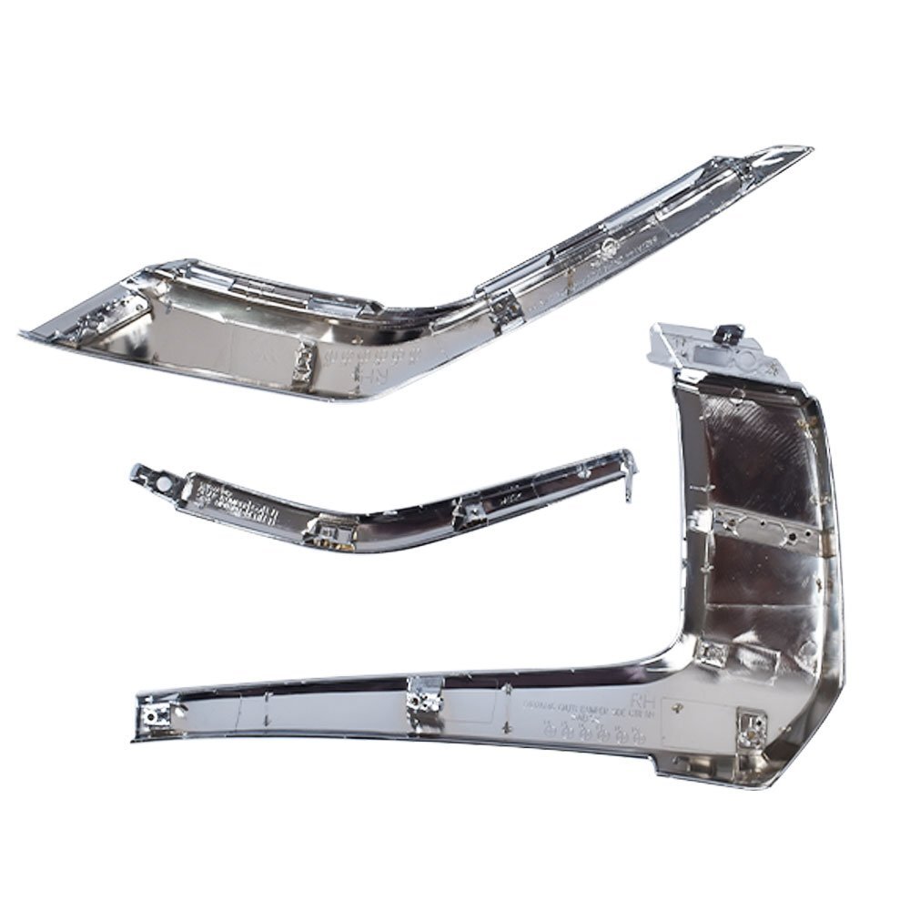 Front bumper 3PCS RH Side Chrome Trim Set For 2016-2020 Mitsubishi Outlander