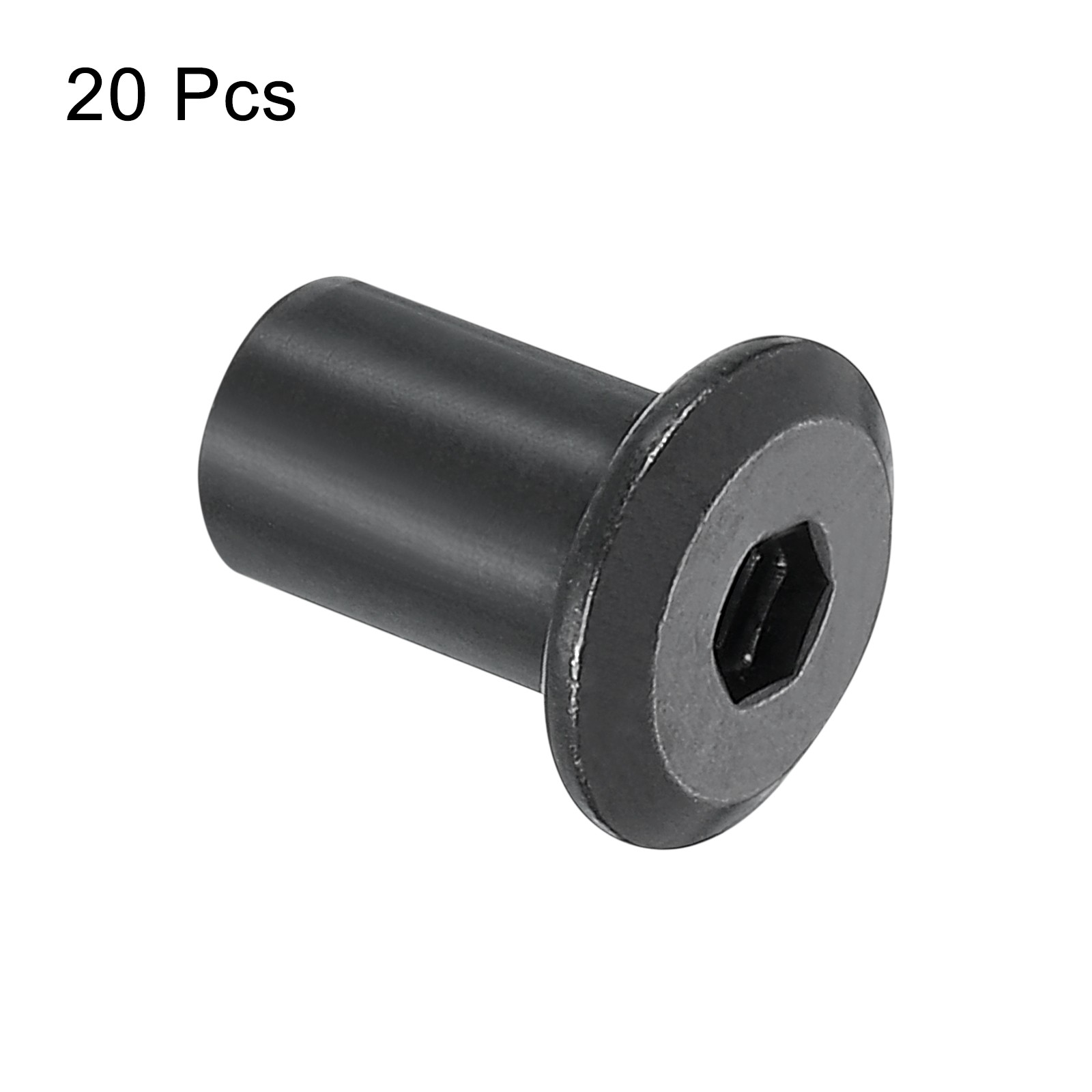 M6x12mm Hex Socket Head Insert Nut Screw Post Sleeve Nut Black Oxide 20pcs