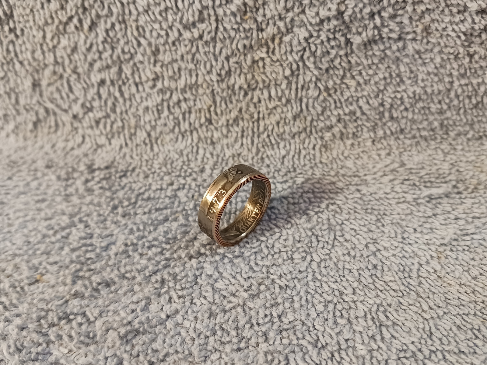 1973  Washington Quarters, Handmade Coin Ring, Size 6