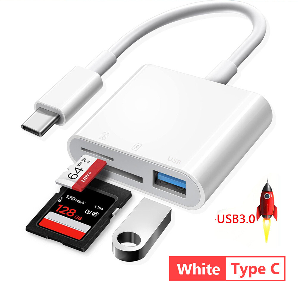 Type-C Multi-Card Reader Adapter:USB SD/TF to USB-C for iPhone 16/15/iPad/Mac/PC