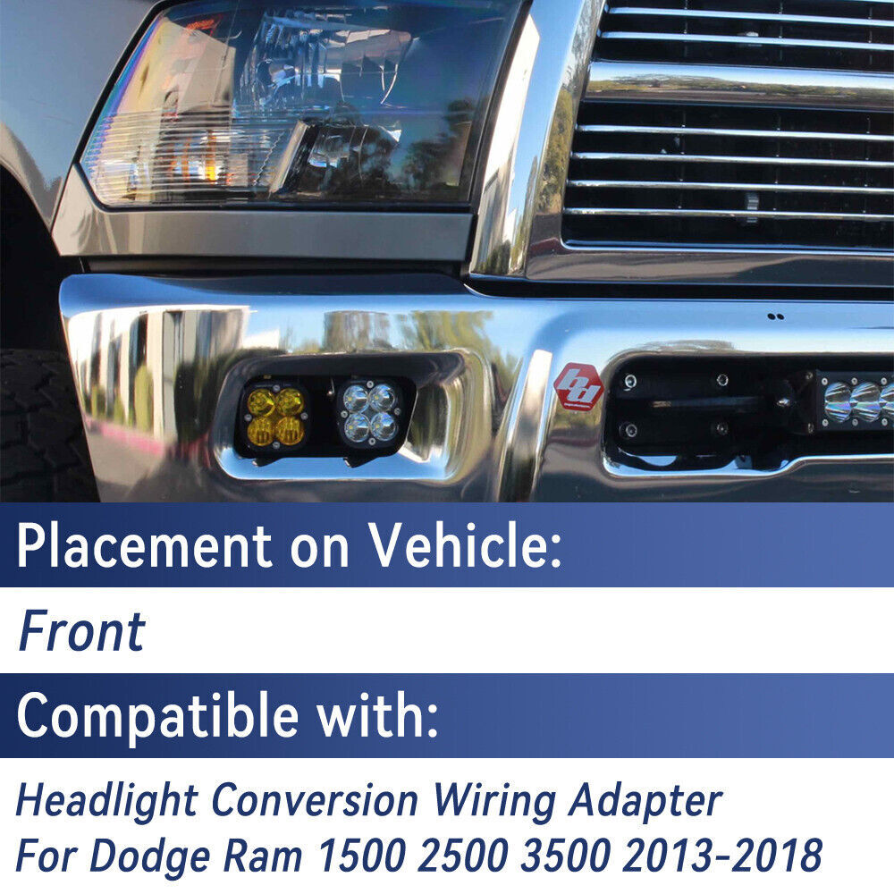 Projector Headlights Conversion Wire Harness For 13-18 Ram 1500 2500 3500 6.7L!!