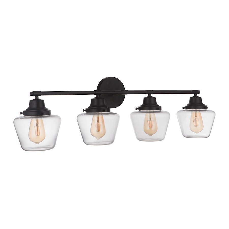 Craftmade Essex 4 Light Vanity, Flat Black - 19538FB4