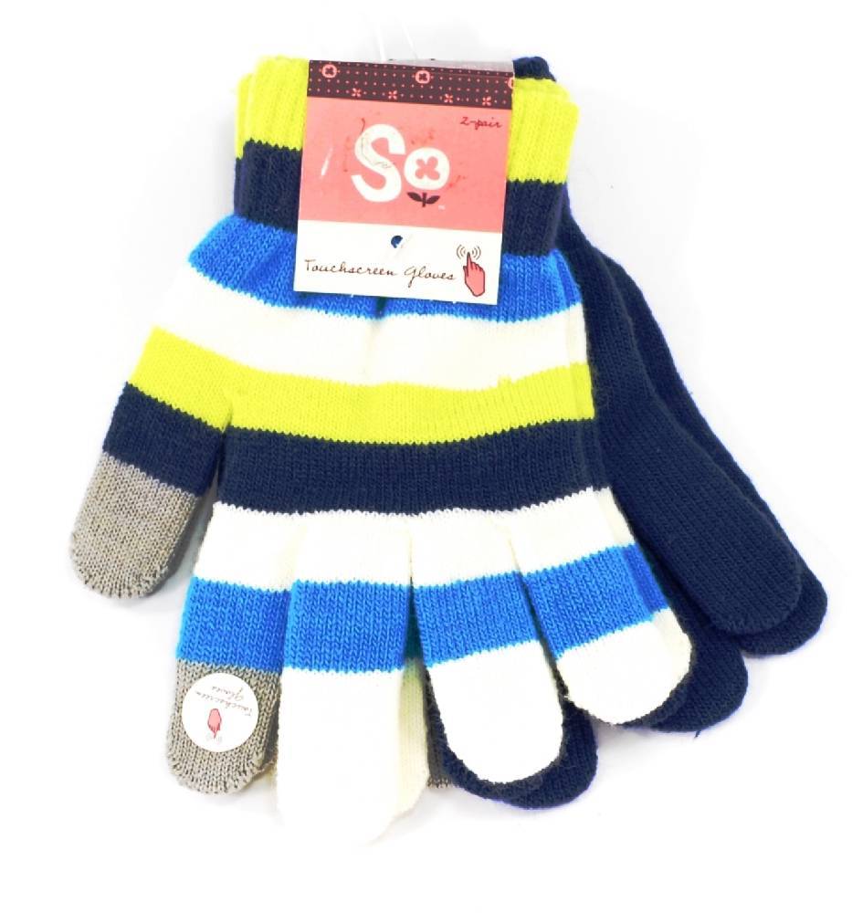 Winter So Mercy Gloves Boy Girl 2 Pair Combo Touchscreen Glove One Size NEW 4515