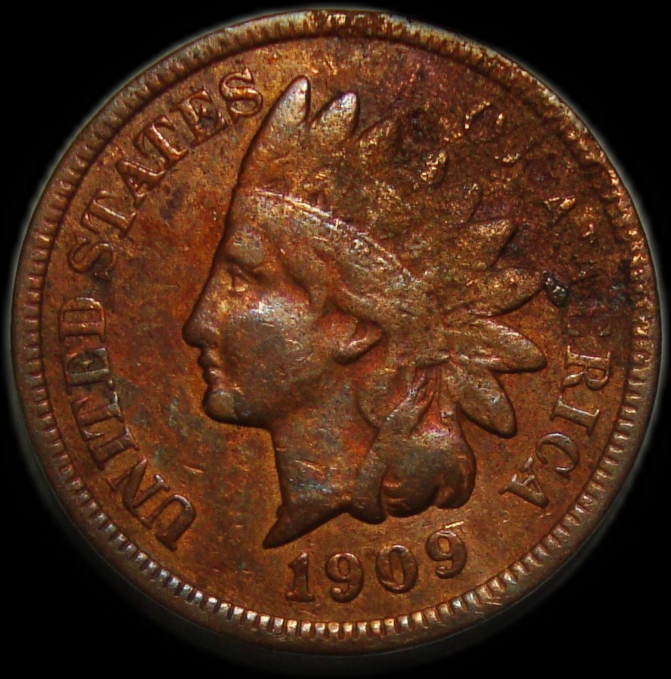 1909 Indian Head Cent 1c #527 Very Fine VF