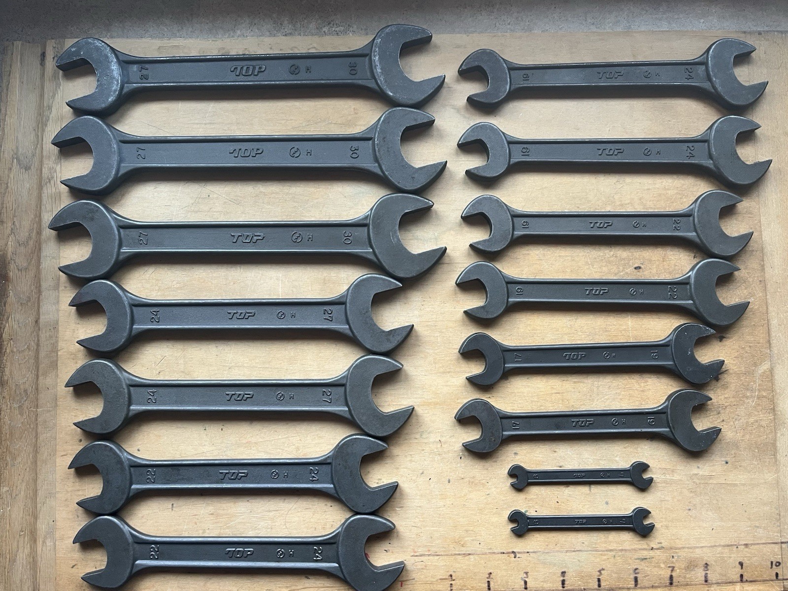 15 Top Kogyo (TOP) SN Brand Metric Machinist Wrenches 30-6MM Open End Mazak Case