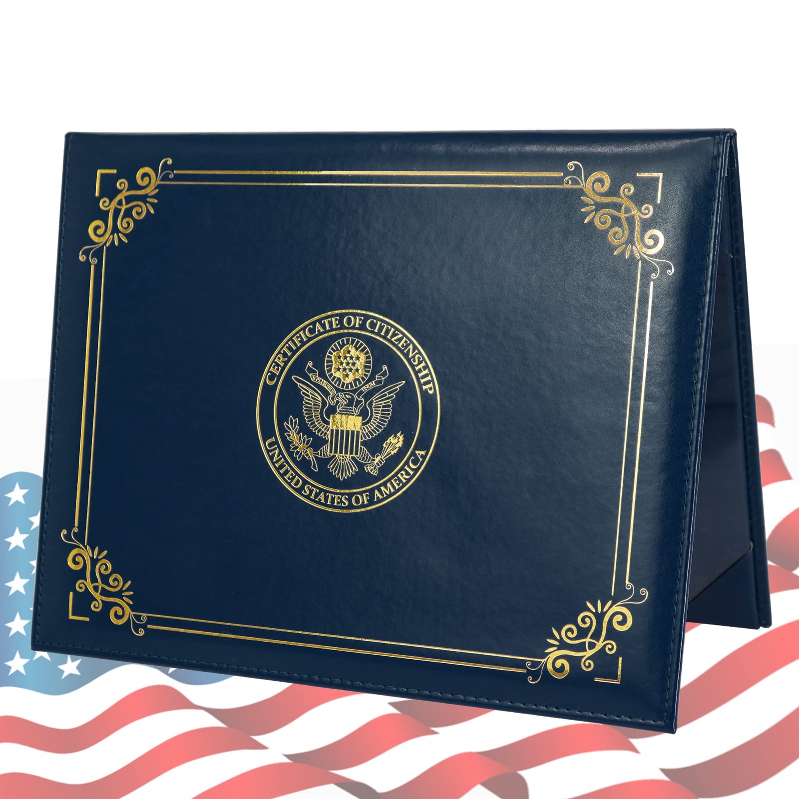 GraduatePro Deluxe US Citizenship Certificate Holder 2026 Naturalization Padd...