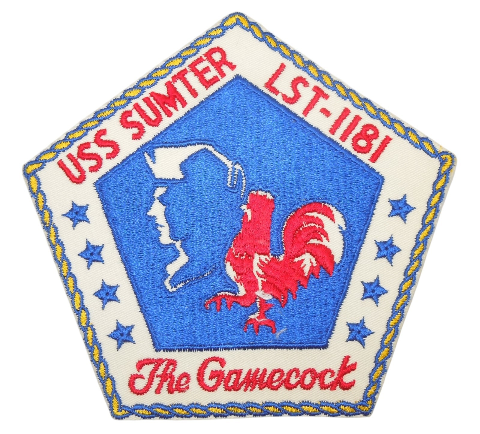 Orig Vietnam War US Navy USS Sumter LST-1181 The Gamecock Landing Ship Patch X96