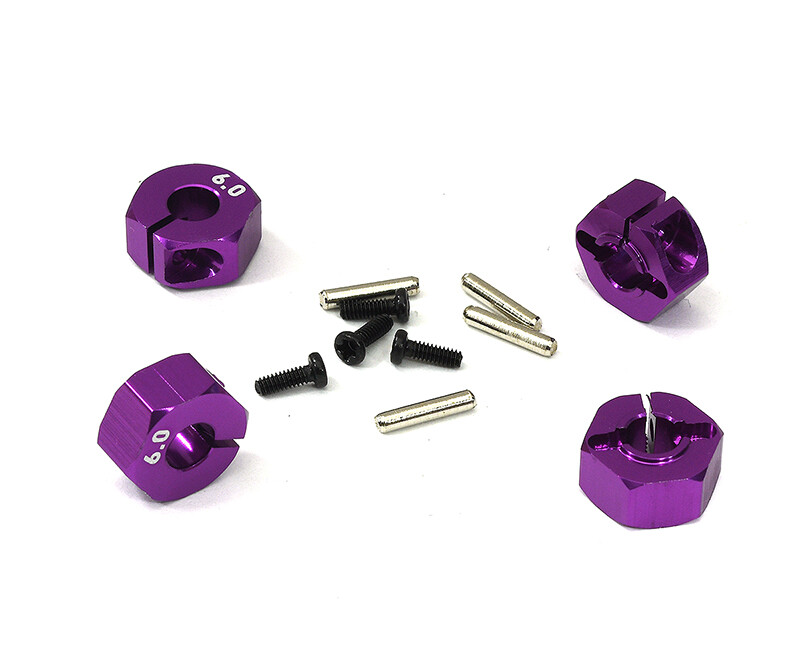 12mm Hex Wheel (4) Hub 6mm Thick for 1/10 Traxxas, Axial, Tamiya, Drift & TC