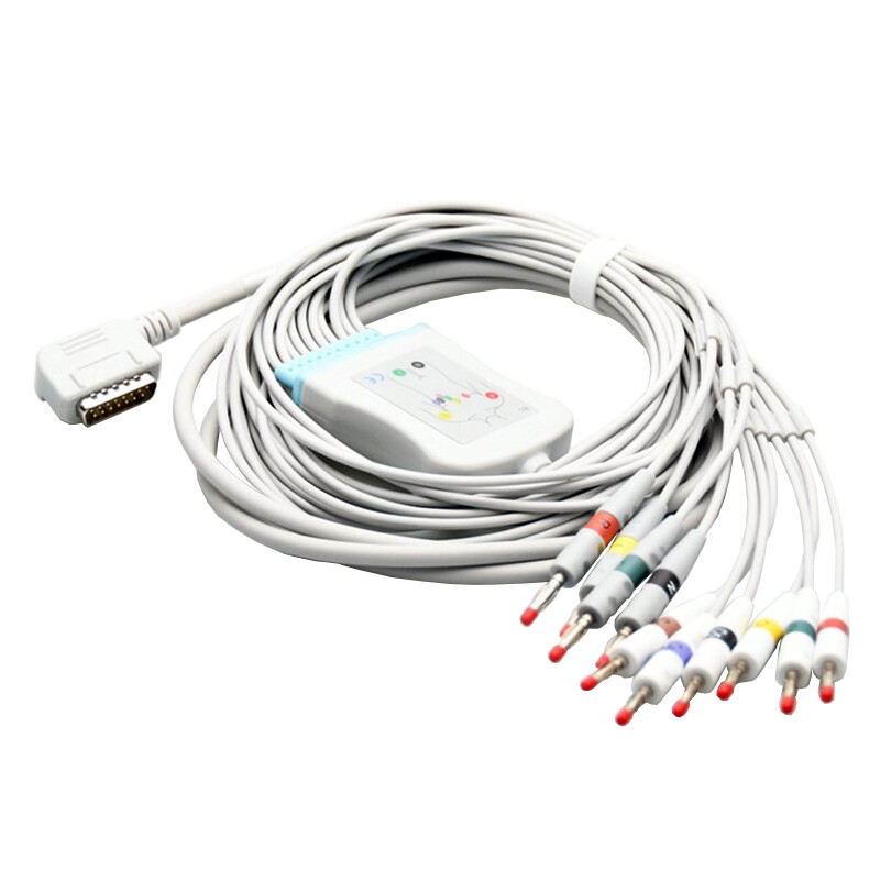 10-Lead, Banana AHA,EKG ECG Patient Cable,for KENZ 108 109 1210 K131 Cardico 302