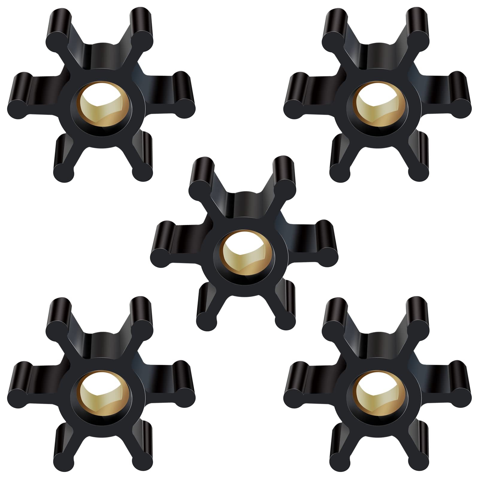 5 Pack Utility Pump Replacement Impeller for Water Small, Brass