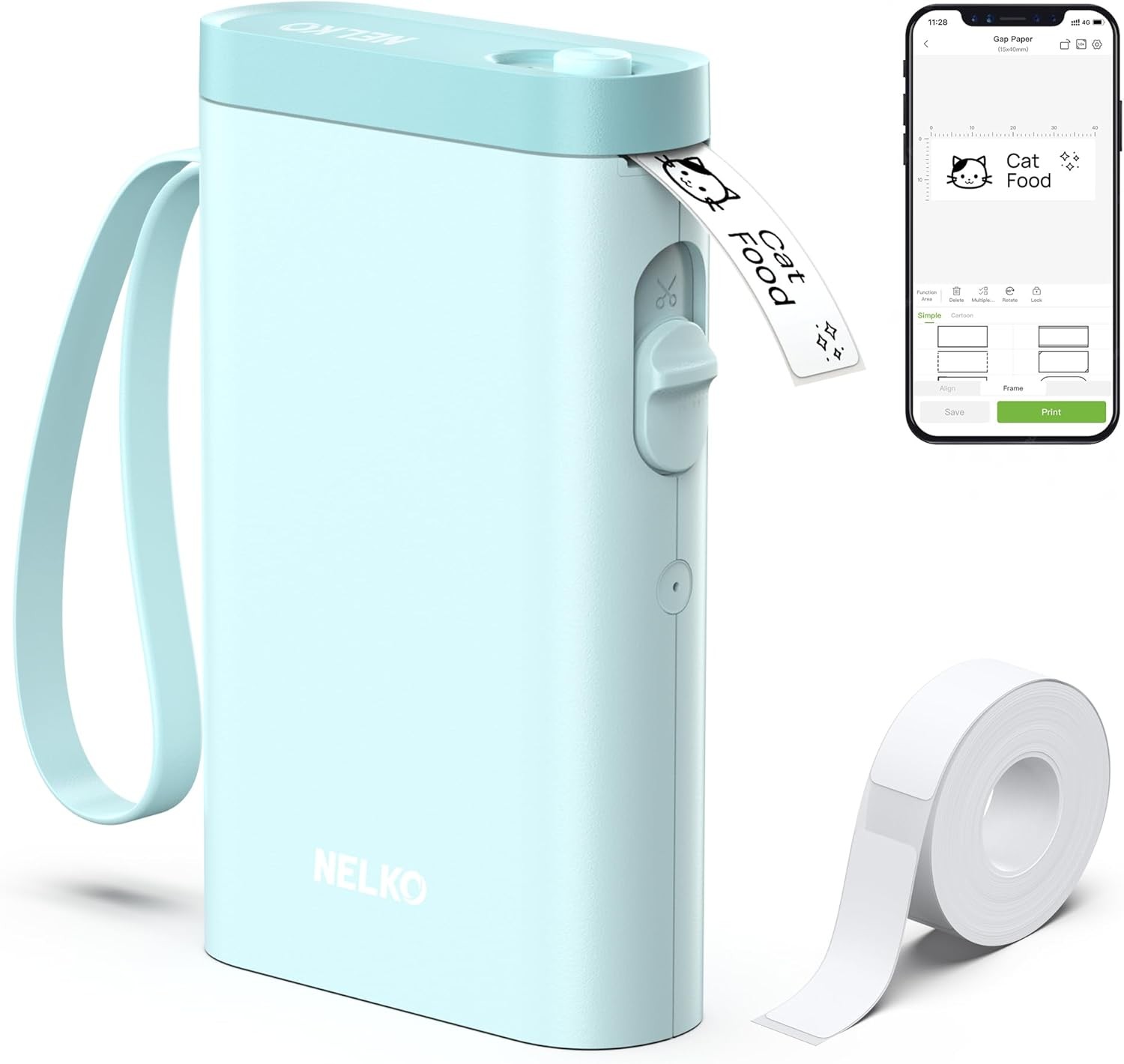 Nelko P21 Bluetooth Label Maker Mini Printer White