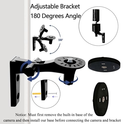 2 Pack Adjustable Wall Mount Compatible with Ring Pan-Tilt Indoor Camera Black