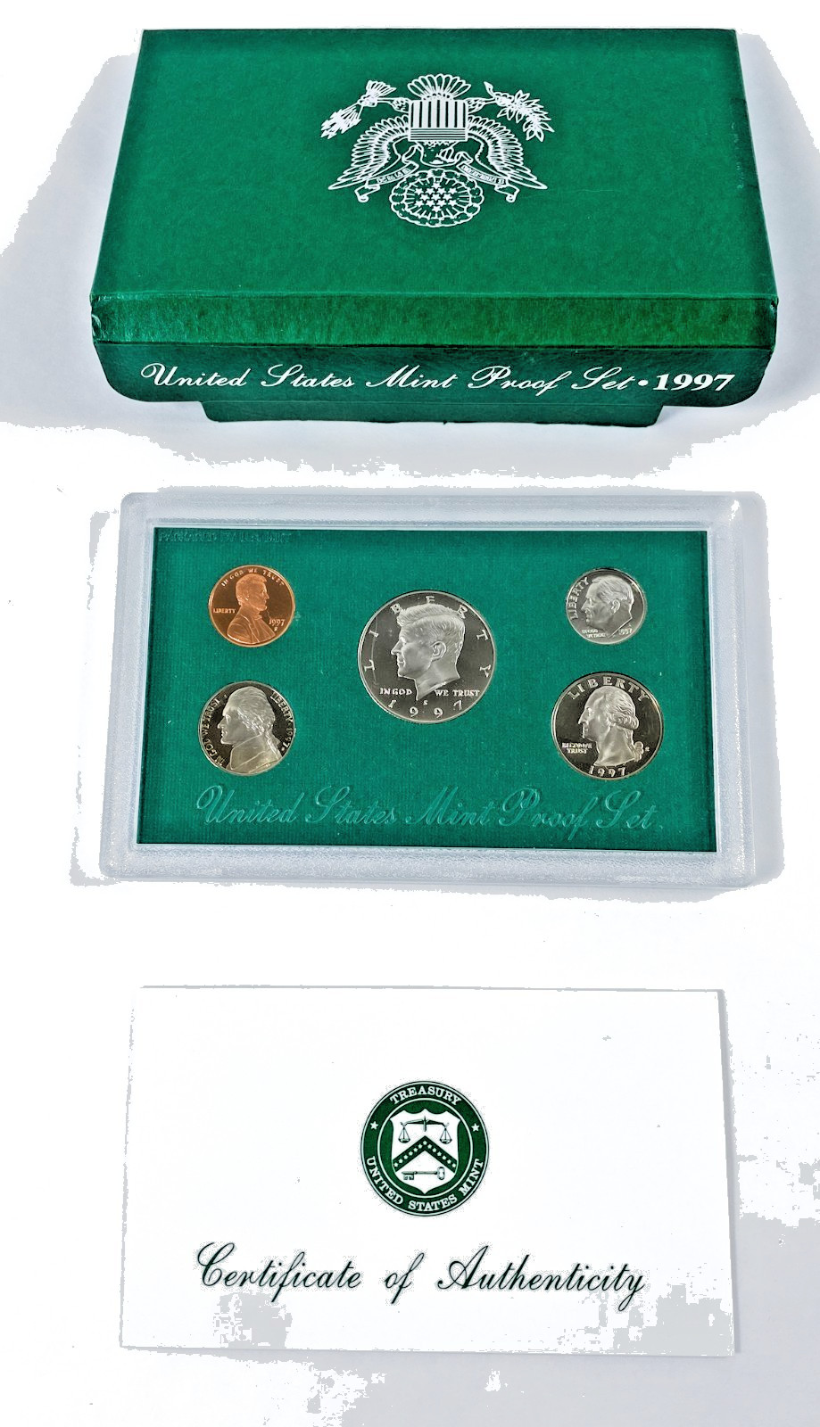 1997-S United States Mint CLAD 5 Coin Proof Set In OGP With COA COMPLETE!