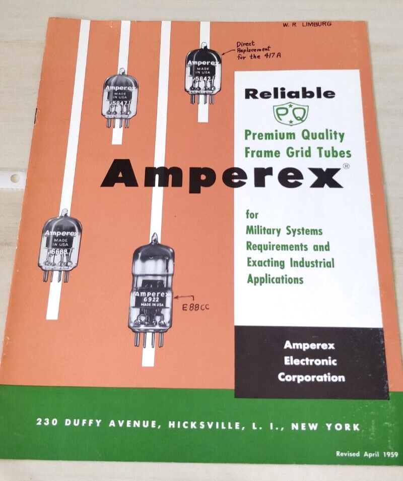 1959 ~ Catalog / Sales Brochure ~ Amperex ~ Frame Grid Tubes