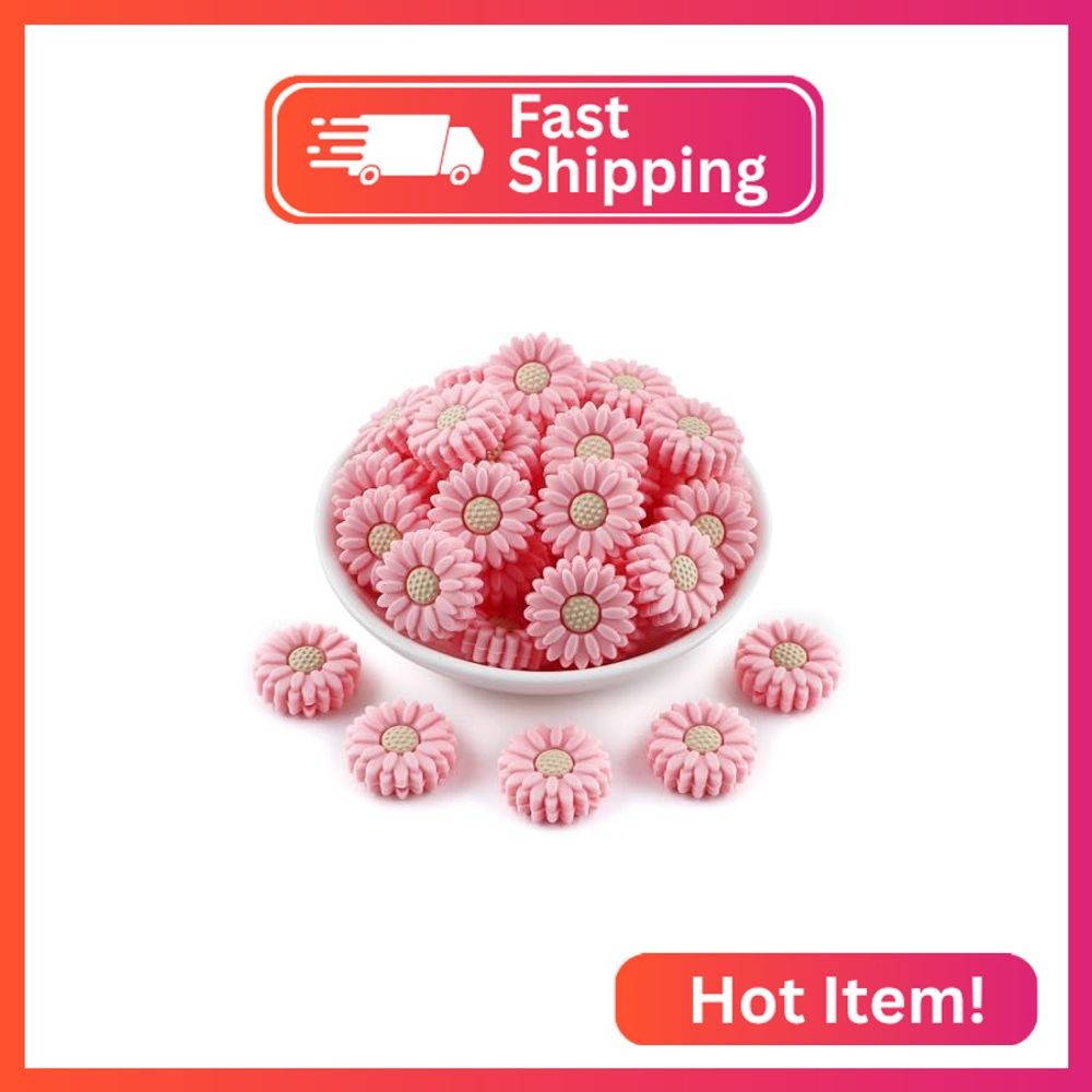 Lovyomi 20mm Silicone Focal Beads for Pens, 20pcs Sunflower Silicone Beads for K