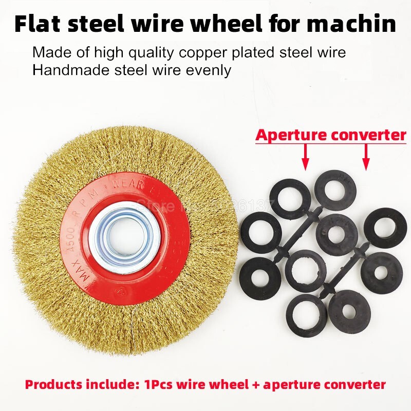 5 6 8 Inch Wire Wheel Bench Grinder Wire Brush Disc With Reducer Bushing Adapter