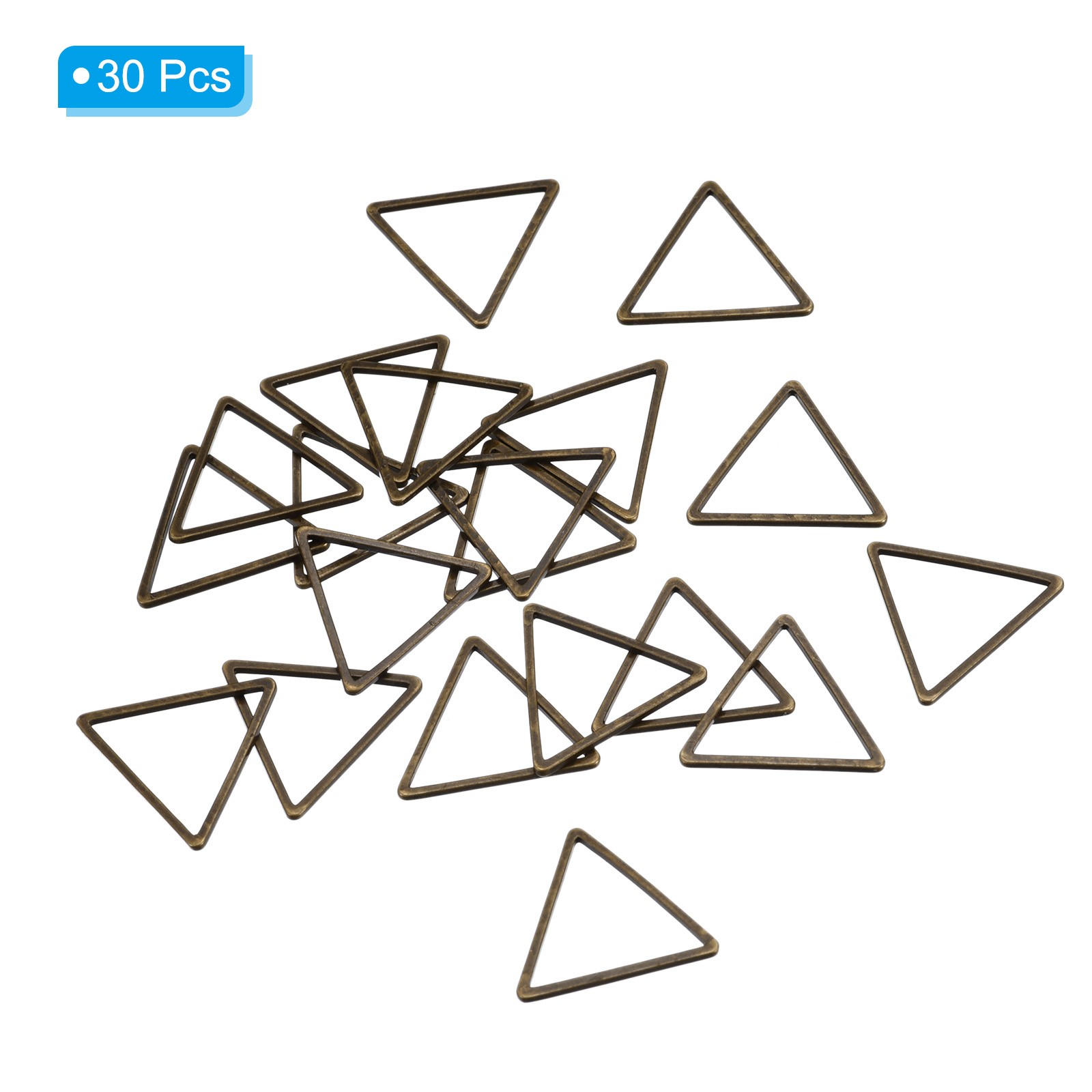 30pcs Earrings Beading Hoop 0.6X0.6" Triangle Finding Ring Bronze