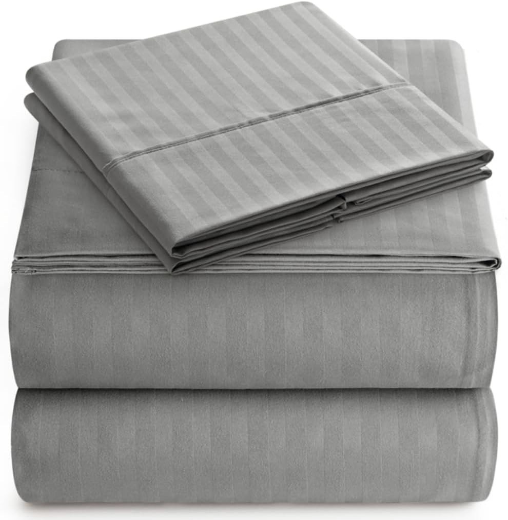 Juego De Sabanas Queen Italian Prestige Collection Rayas Juego Cama De 4 Piezas