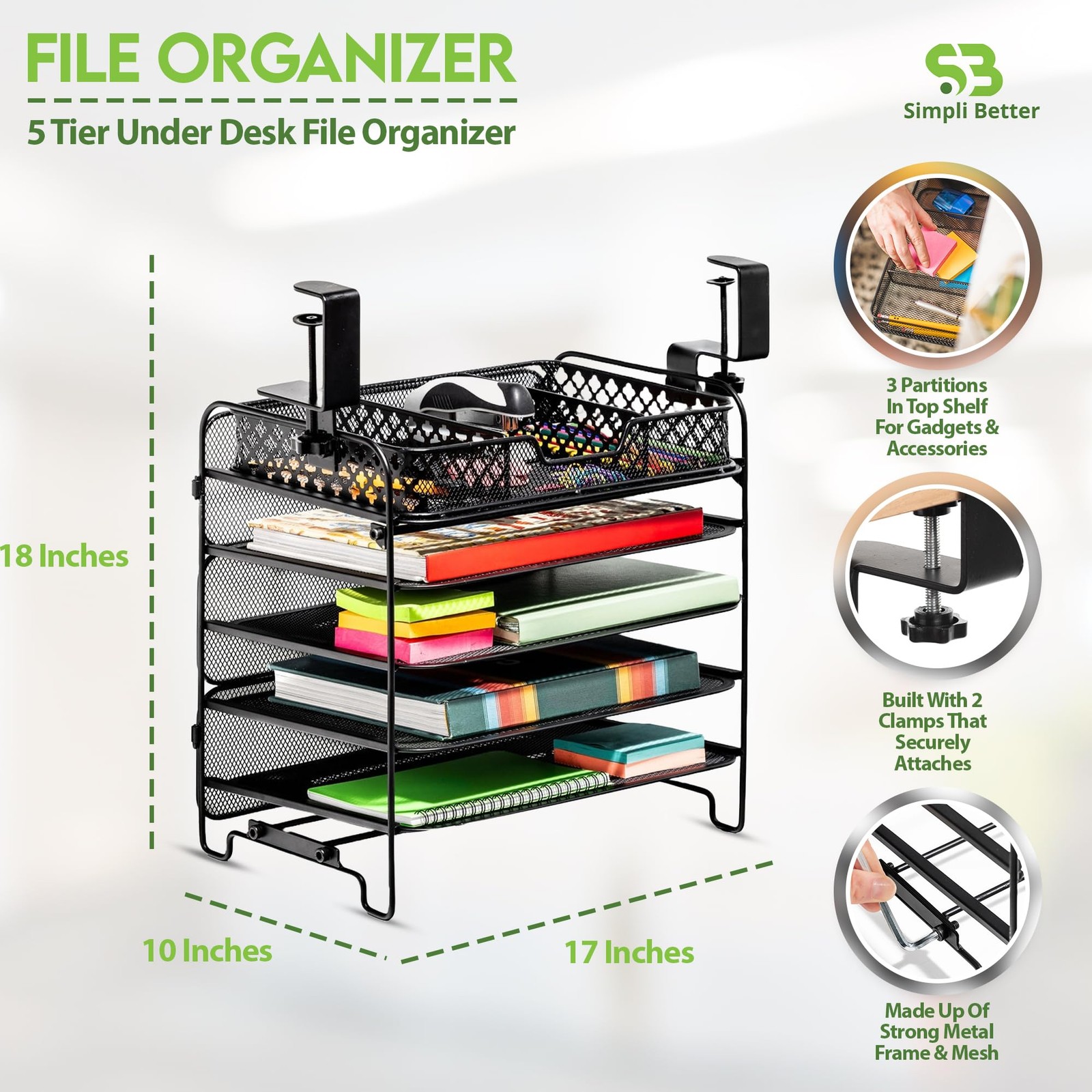 Desktop Organizer That Attaches Underneath a Desk