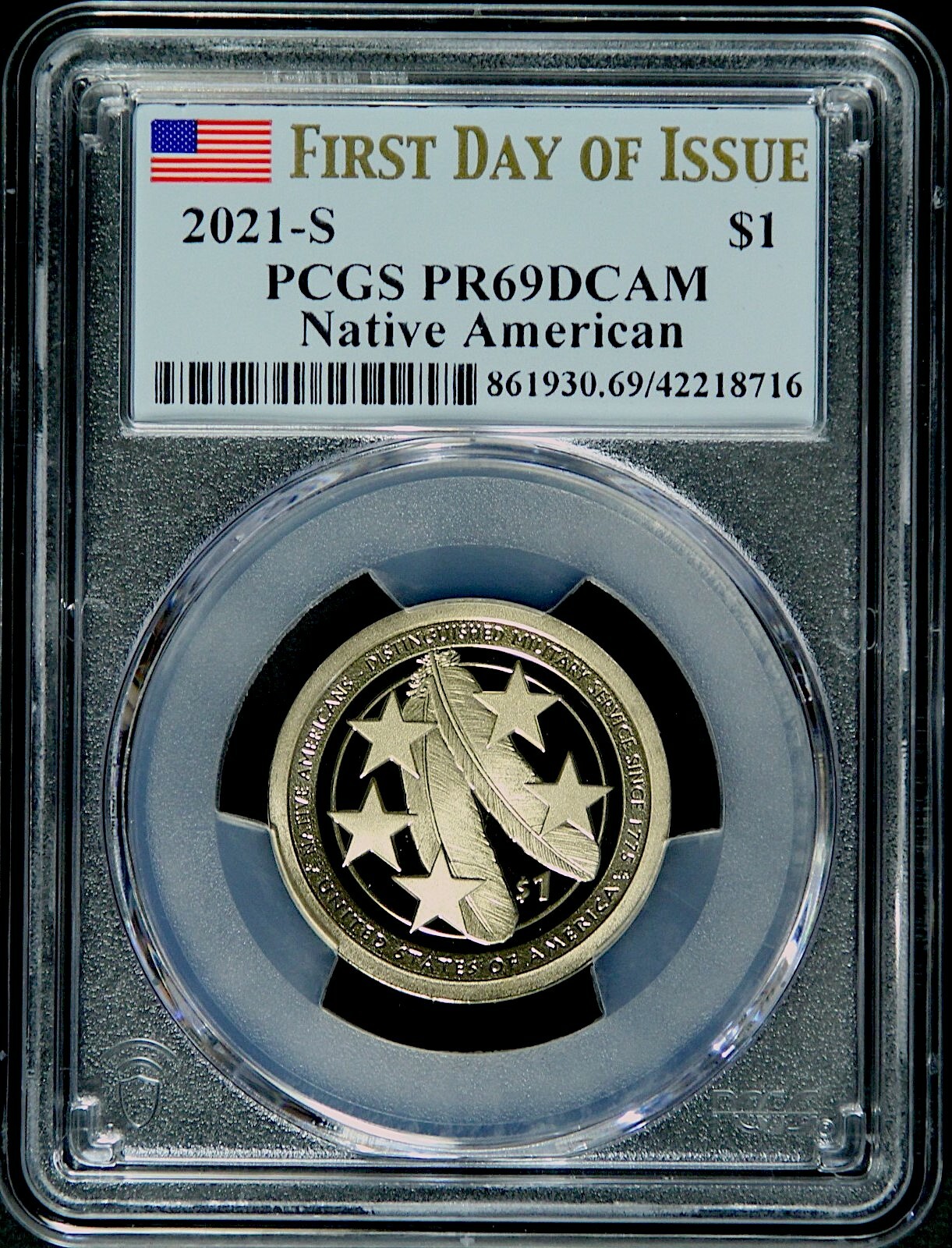 2021 S $1 SACAGAWEA NA MILITARY SERVICE PCGS PR69 DCAM FDOI