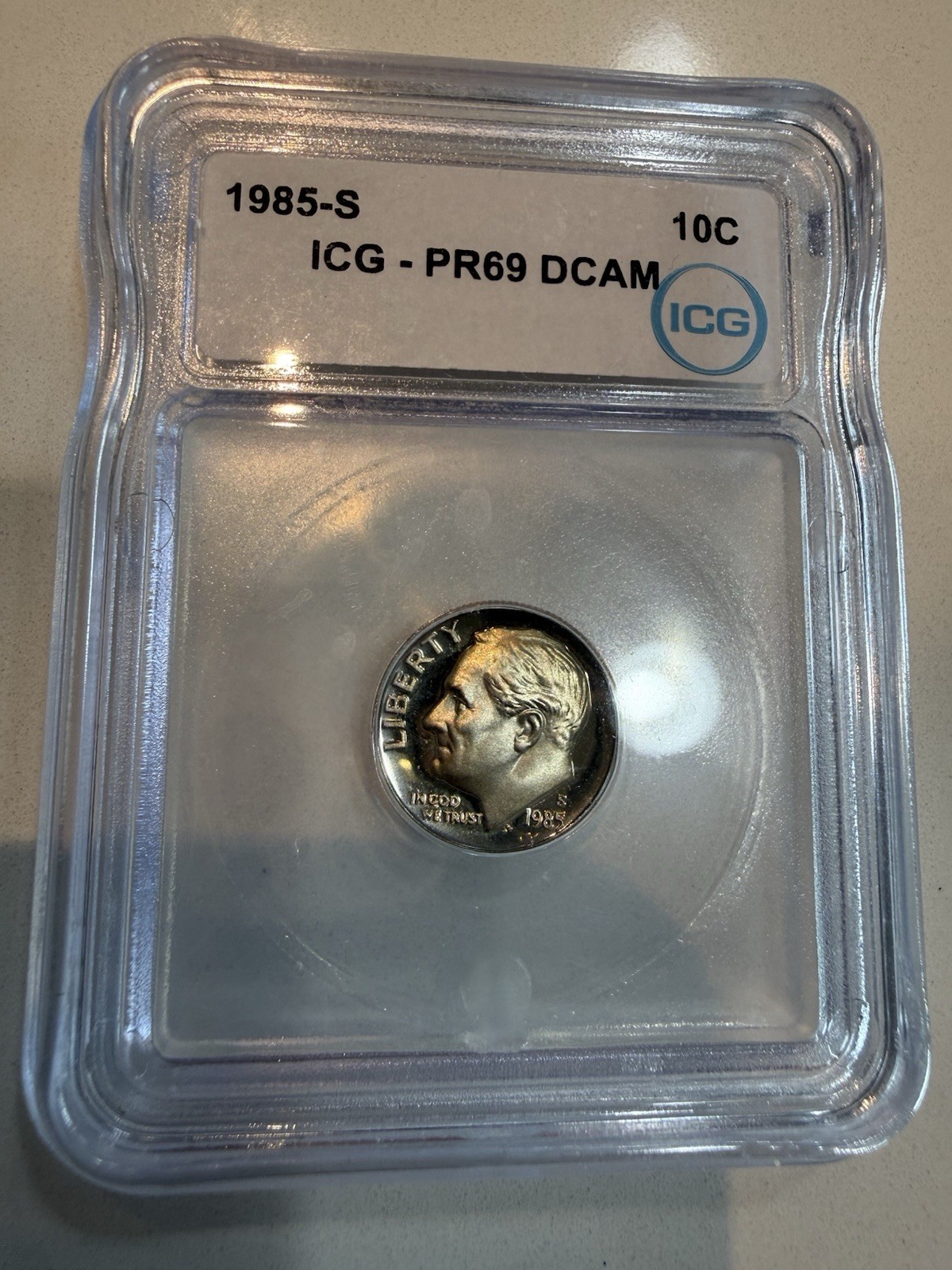 1985-S ICG PR70DCAM Roosevelt Dime
