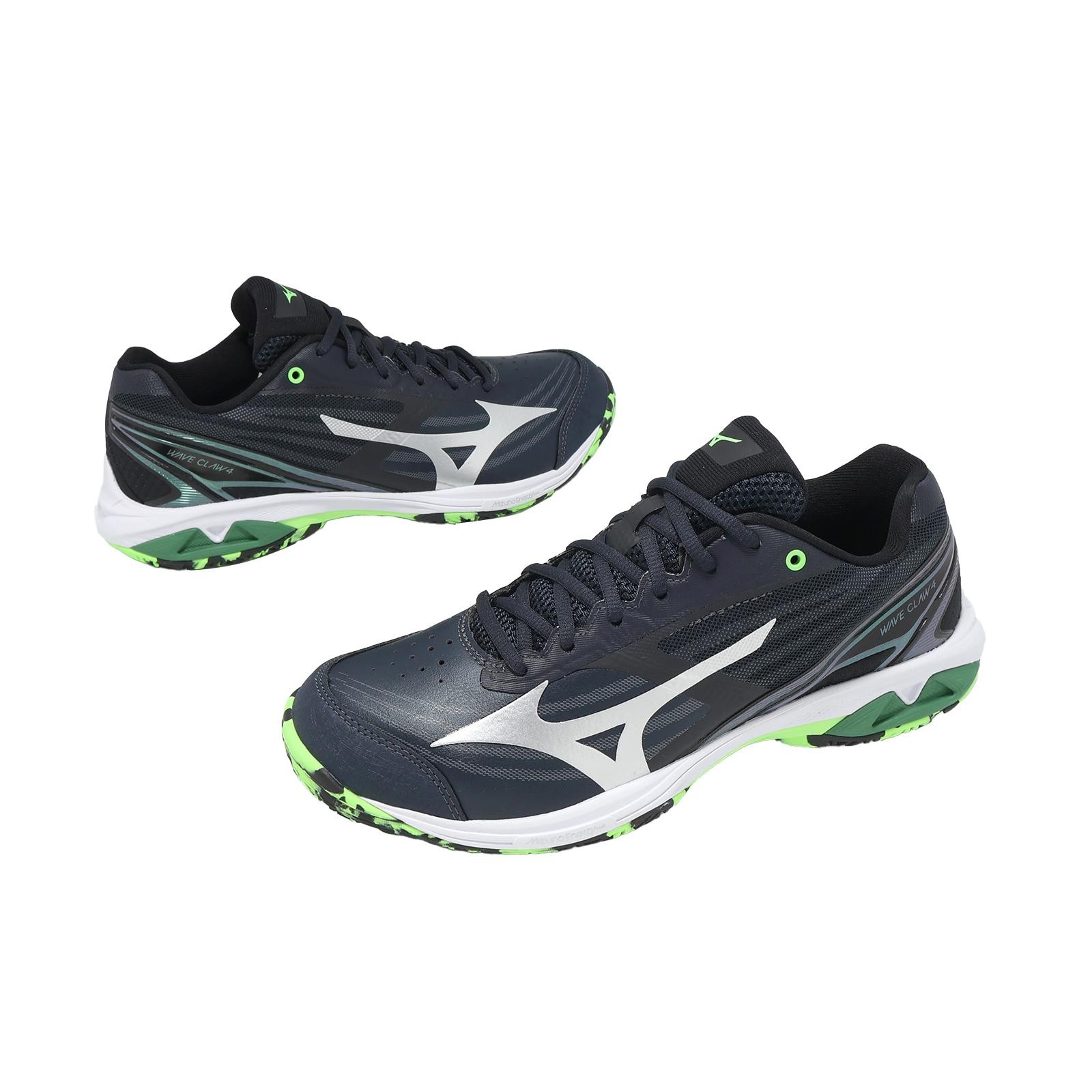 Mizuno Wave Claw 4 Super Wide Black Green Men Badminton Shoes 71GA2644-03