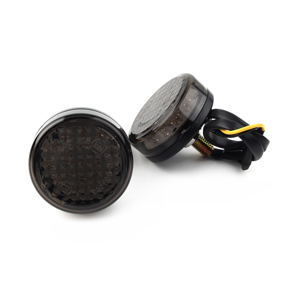 Clear LED Motor Round Smoke Turn Signal Indicator Blinker Light Lamp Amber 12V