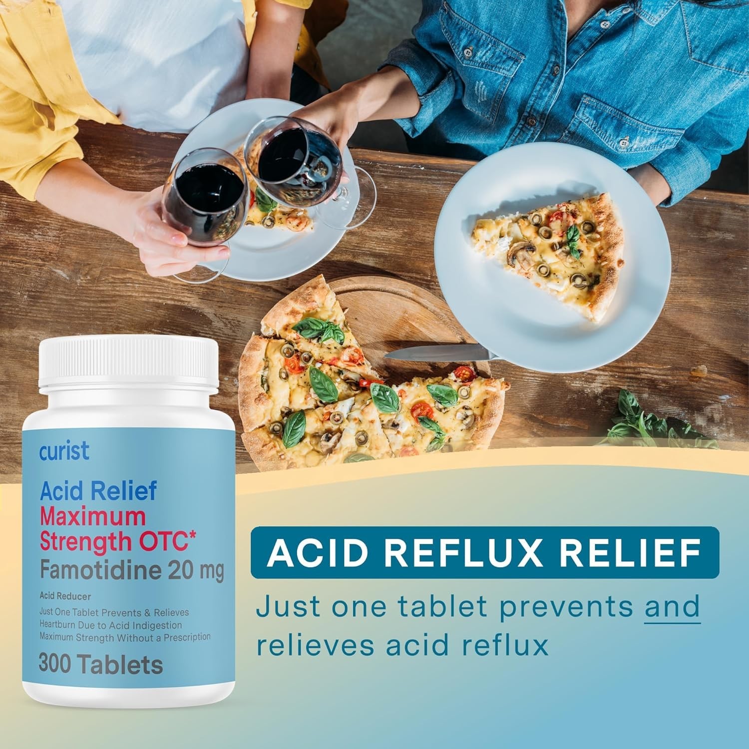 Famotidine 20Mg Bulk Pack (300 Count Tablets) Acid Reflux Medicine for Heartburn