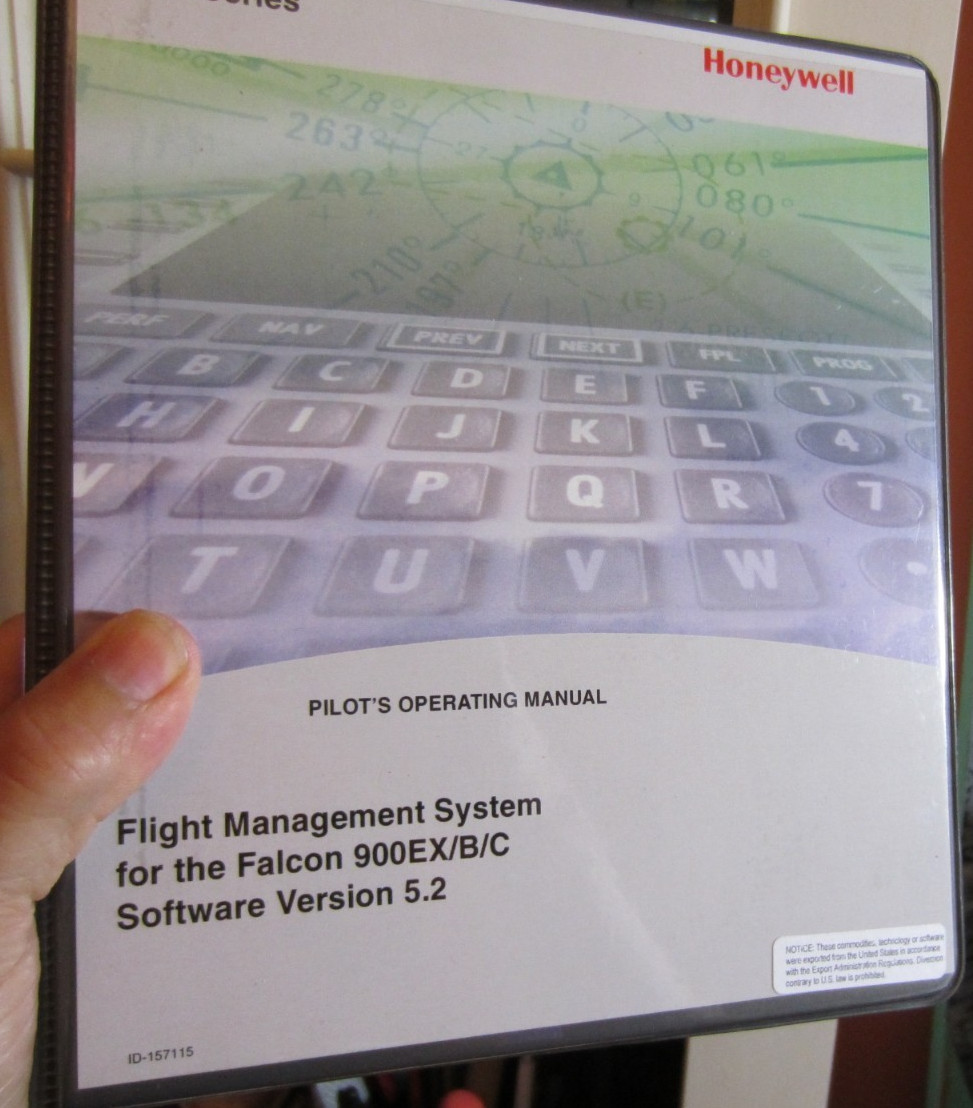 HONEYWELL FMZ SERIES FALCON 900EX/B/C FLIGHT MANAGEMENT SYSTEM PILOT OPERATING M
