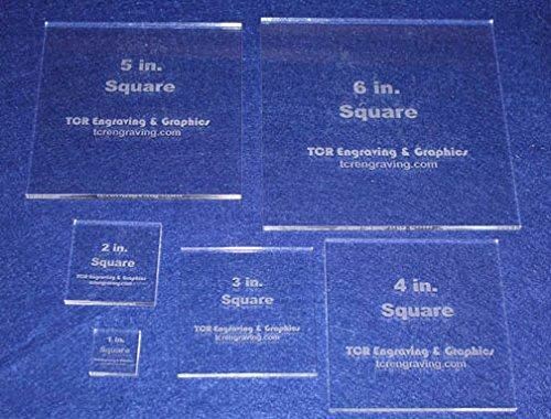 Square Templates. 1", 2", 3", 4", 5", 6" - No Seam -Clear ~1/4"