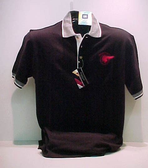 PONTIAC CHIEF BLACK/WHITE POLO SHIRT GM LICENSED (8537 DISCONTINUED)