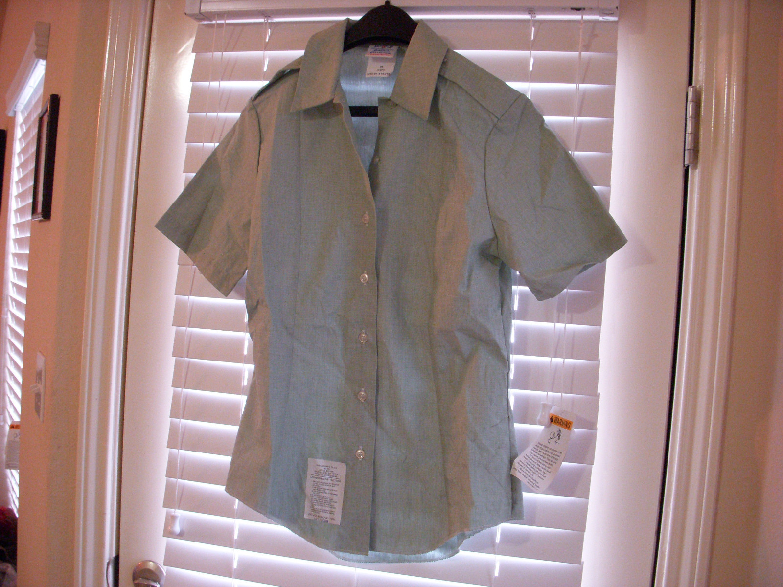 ARMY SHORT SLEEVE SHIRT WOMAN TUCK-IN GREEN SZ 10R (36)