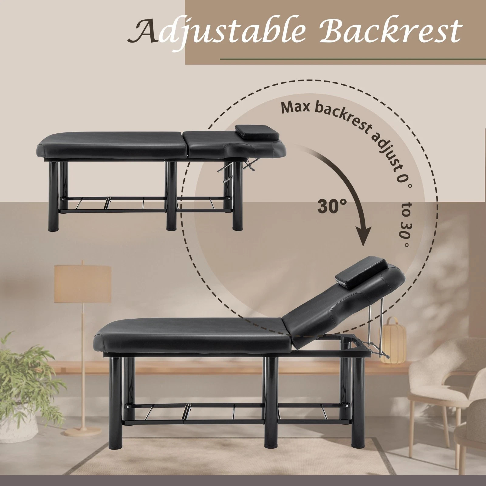 Professional Massage Therapy Table HeavyDuty Salon Beauty Bed Adjustable Backres