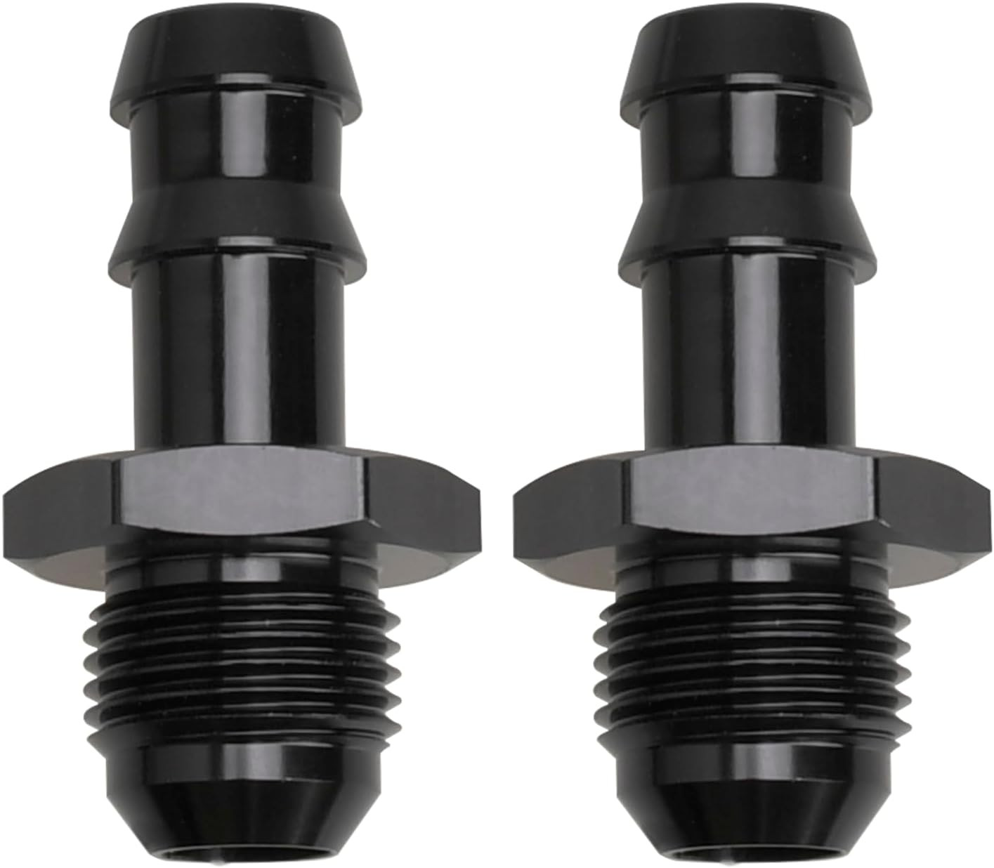 8AN Male Flare to 1/2 Hose Barb Fittings Straight Fitting Adapter Aluminum Black