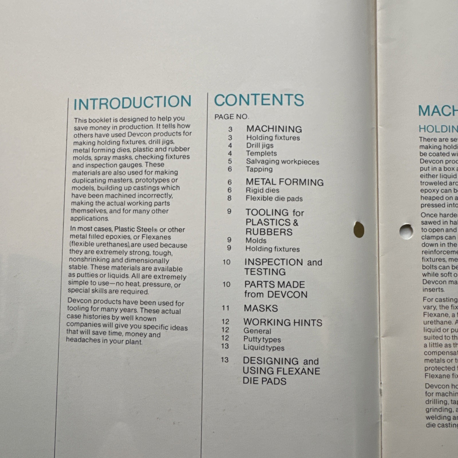 Devcon Corporation Danvers, Mass Tooling With Devcon Bulletin T-1 Catalog