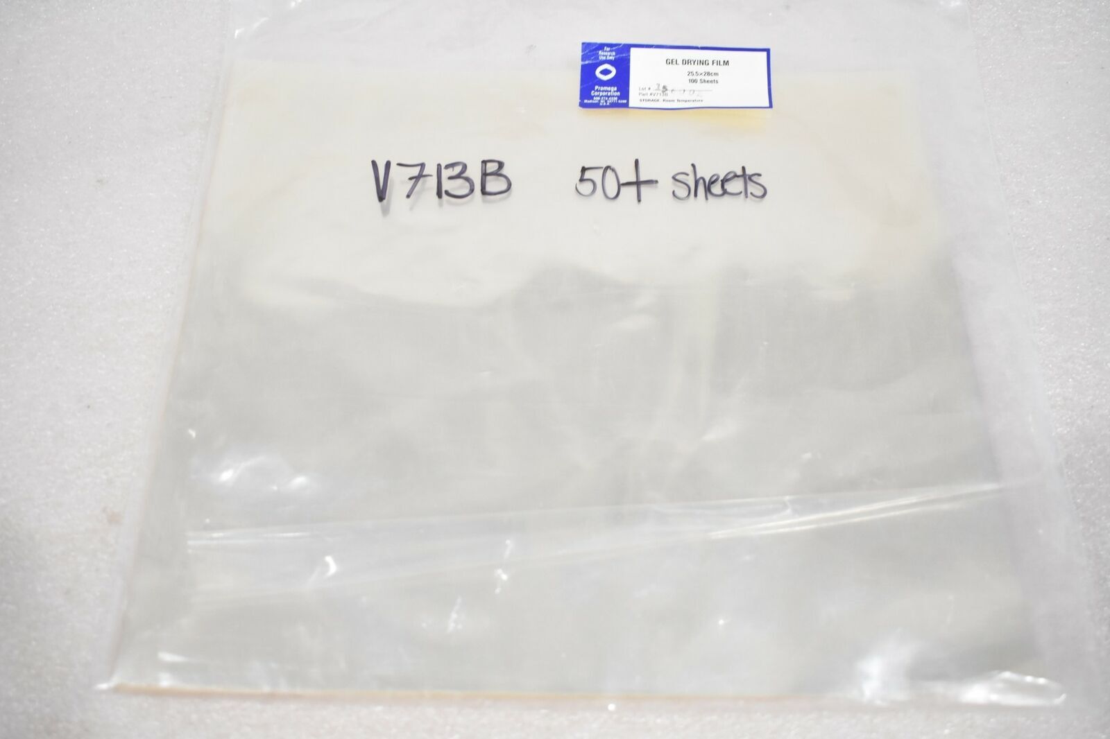 PROMEGA CORPORATION V713B GEL DRYING SHEETS 25.5cm X 28cm (50+ Sheets)