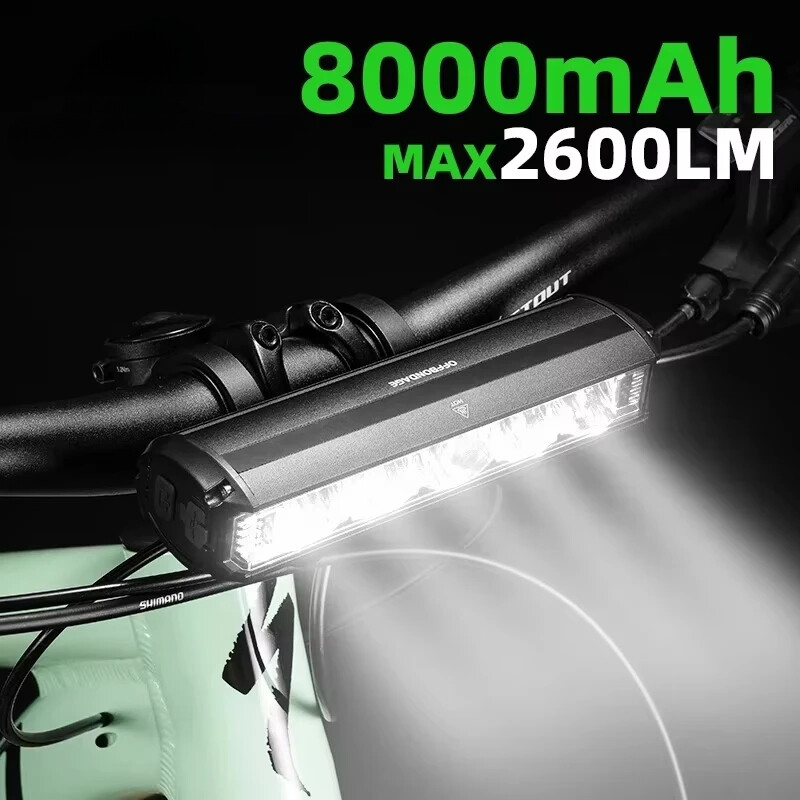 Bicycle Front Light 2600LM Bike Light 8000mAh Flashlight  MTB Road Accessories