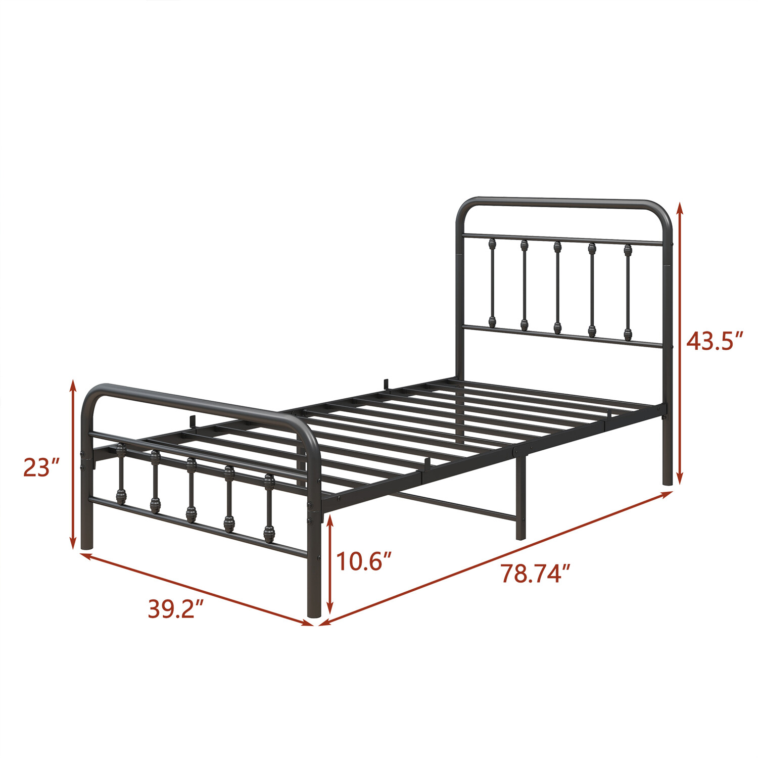 Twin/Full/Queen Size Bed Frame Metal Platform Bed w/ Headboard and Footboard US