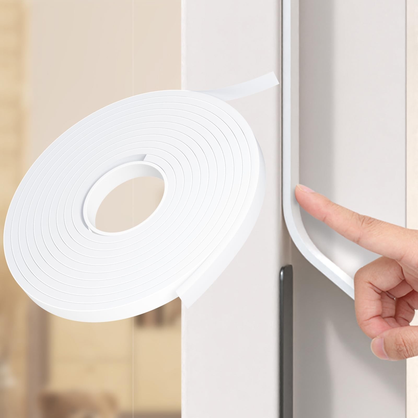Weather Stripping Door Seal White,1/2Inch Wide X 1/4 Inch Thick,Air Condition...