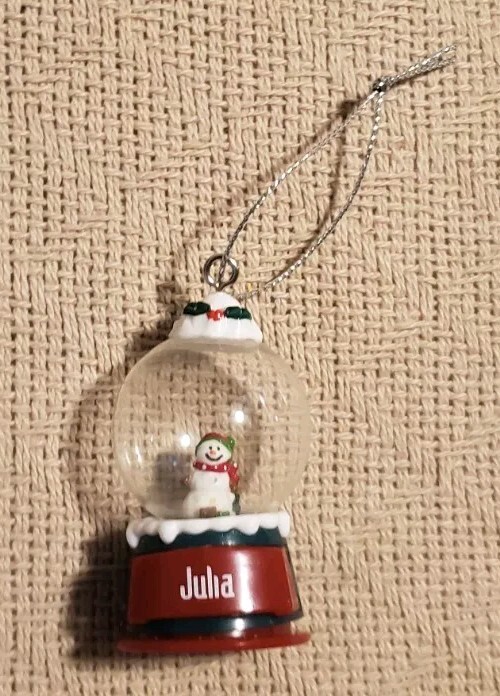 Mini Julia Snow Globe Ornament 2.5 Inches Tall