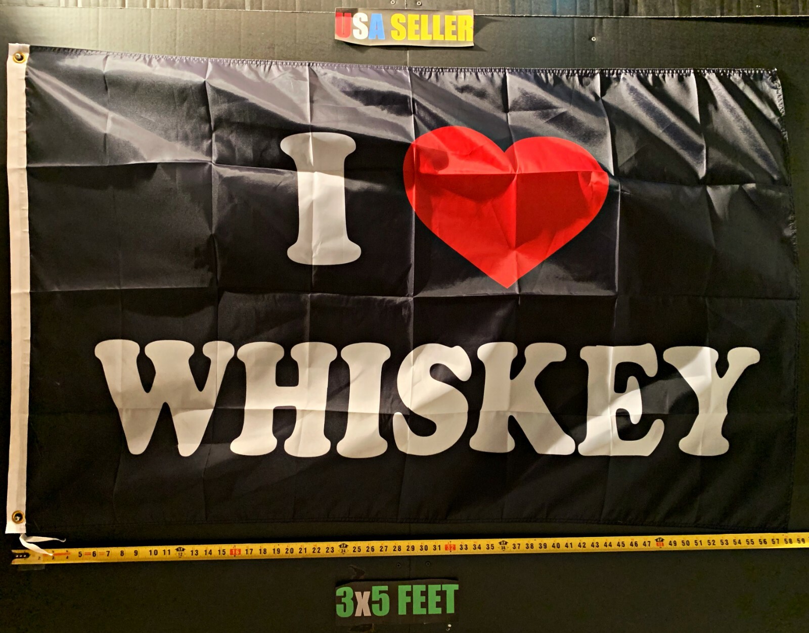 Beer Flag FREE USA SHIPPING I Love Whiskey B Busch Drinking Trump USA Sign 3x5'