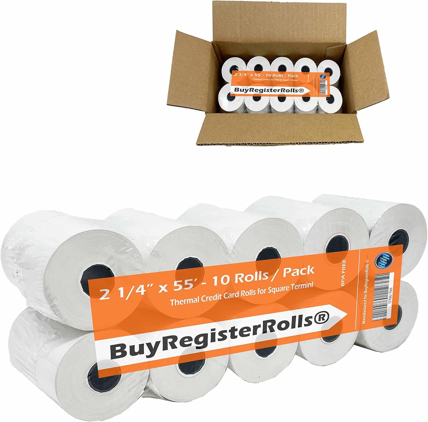 Receipt Paper Roll 2 1/4"x55' for Square Terminal Credit Card Machine