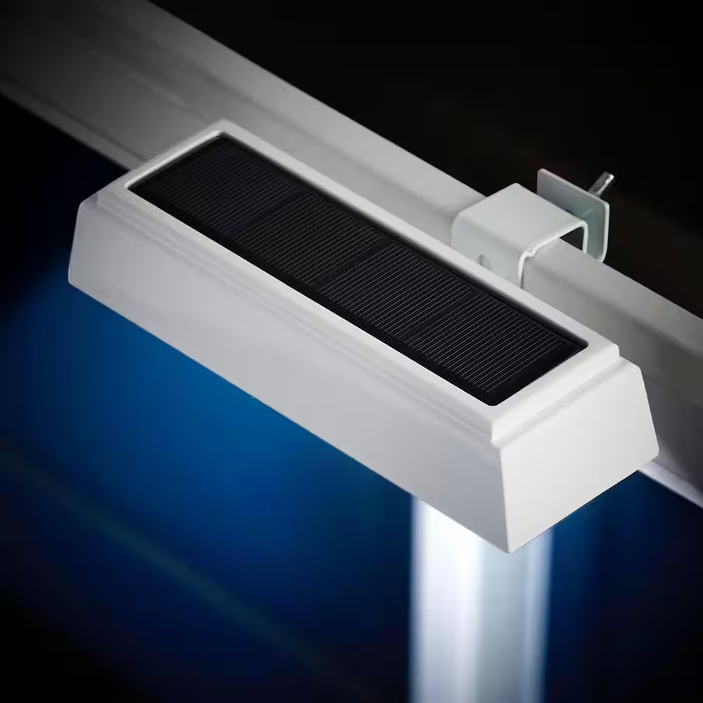 Solar Gutter Lights Outdoor LED Floodlight 2 Pack Weather Resistant Auto On Off