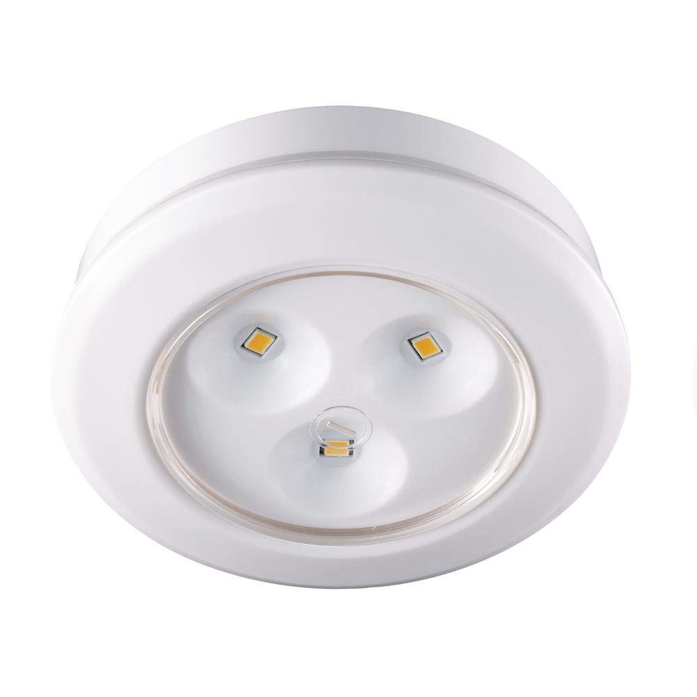 2.99 in. White Battery Operated Puck Light (3-Pack)