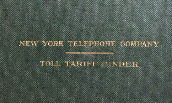 1920s AT&T New York Telephone Company Toll Tariff Binder - Phone Call Rates