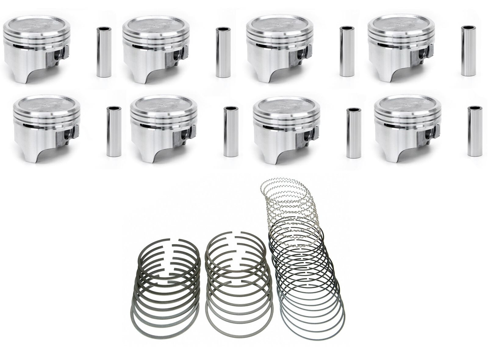 SEALED POWER Dished Pistons/8+MOLY Rings Kit for Chevy SB 400 1970-1980 030 bore