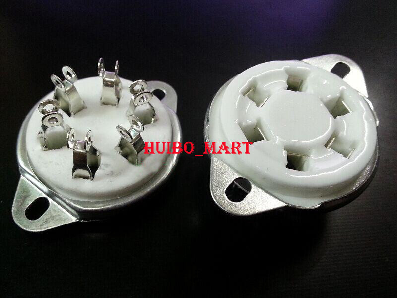 1PC 6pin ceramic Vacuum tube socket for 310 6E5 UX6 42 366  VT57 VT58