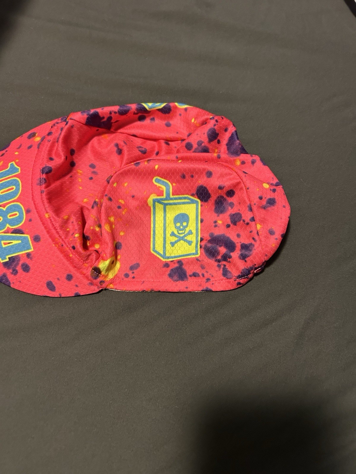 retro splatter cycling cap